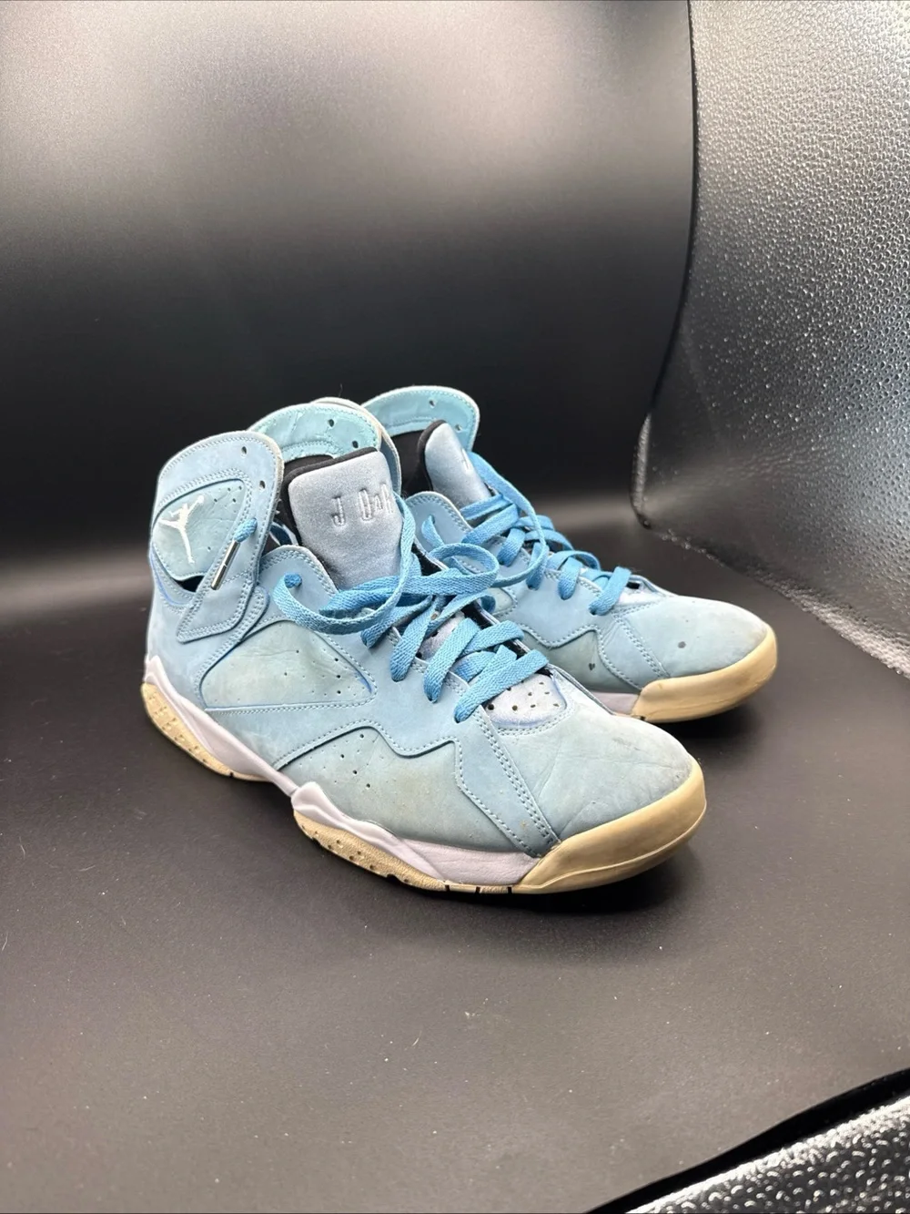 Jordan Light Blue and Black High-Top Sneakers